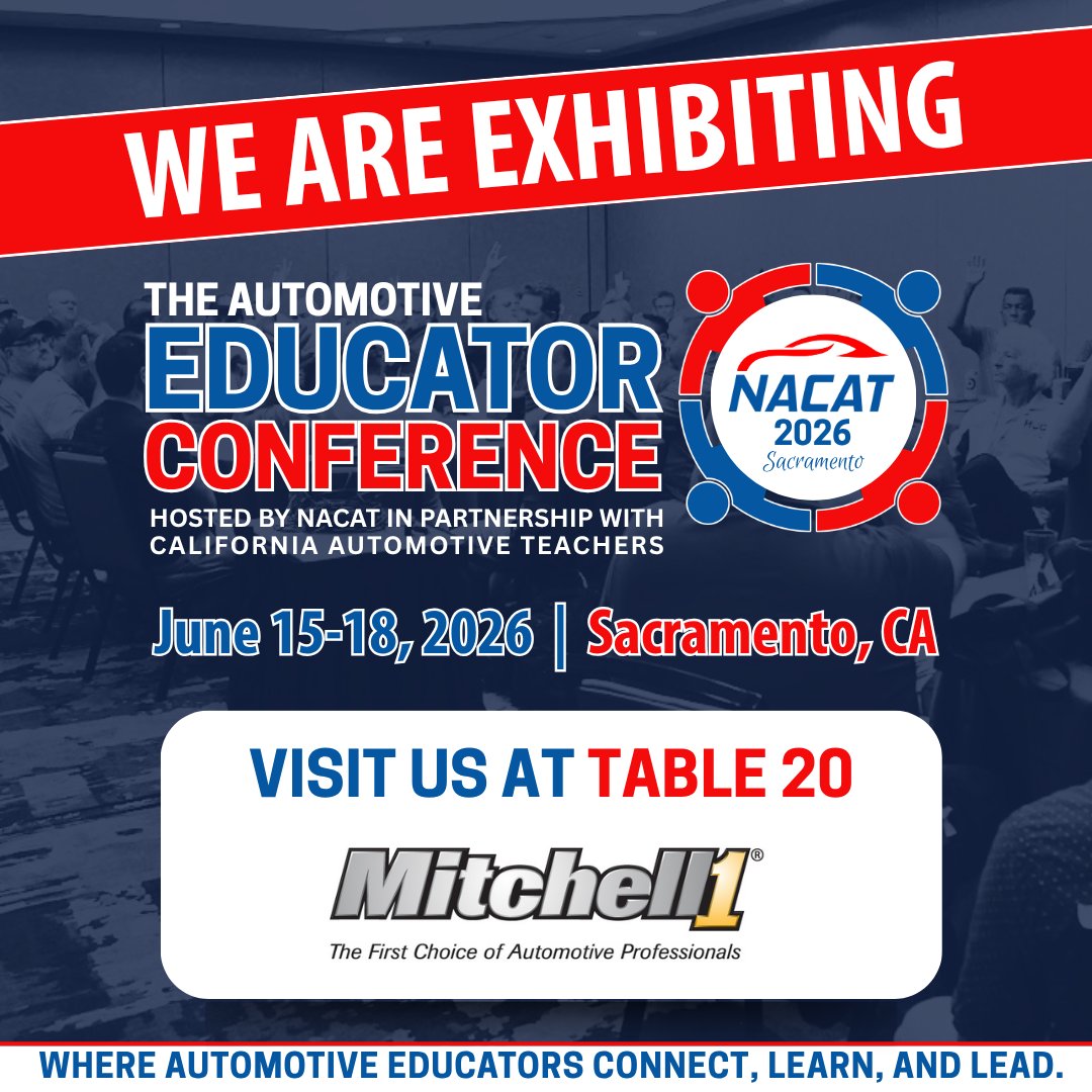 Mitchell1's tweet photo. ๐จLess than a Week to Go! Join Us at NACAT 2026
Join us to share knowledge, explore new technologies, and strengthen the future of our industry. ๐ June 15โ18, 2026 | Sacramento, CA. Stop by table #20 to connect โsee you there!
#NACAT2026 #Mitchell1 #ProDemand @Official_NACAT https://t.co/JrKsPrKsO3