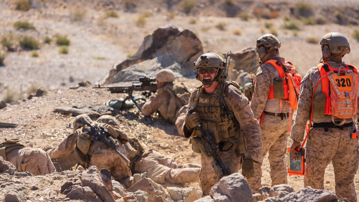 marforres's tweet photo. Marines with 1st Battalion, 24th Marine Regiment conduct a live-fire platoon attack during Integrated Training Exercise 3-26 at @MCAGCC29Palms on June 7, 2026.

@4th_MarDiv #MARFORRES #ITX326 #TotalForce https://t.co/NljODFVkFh