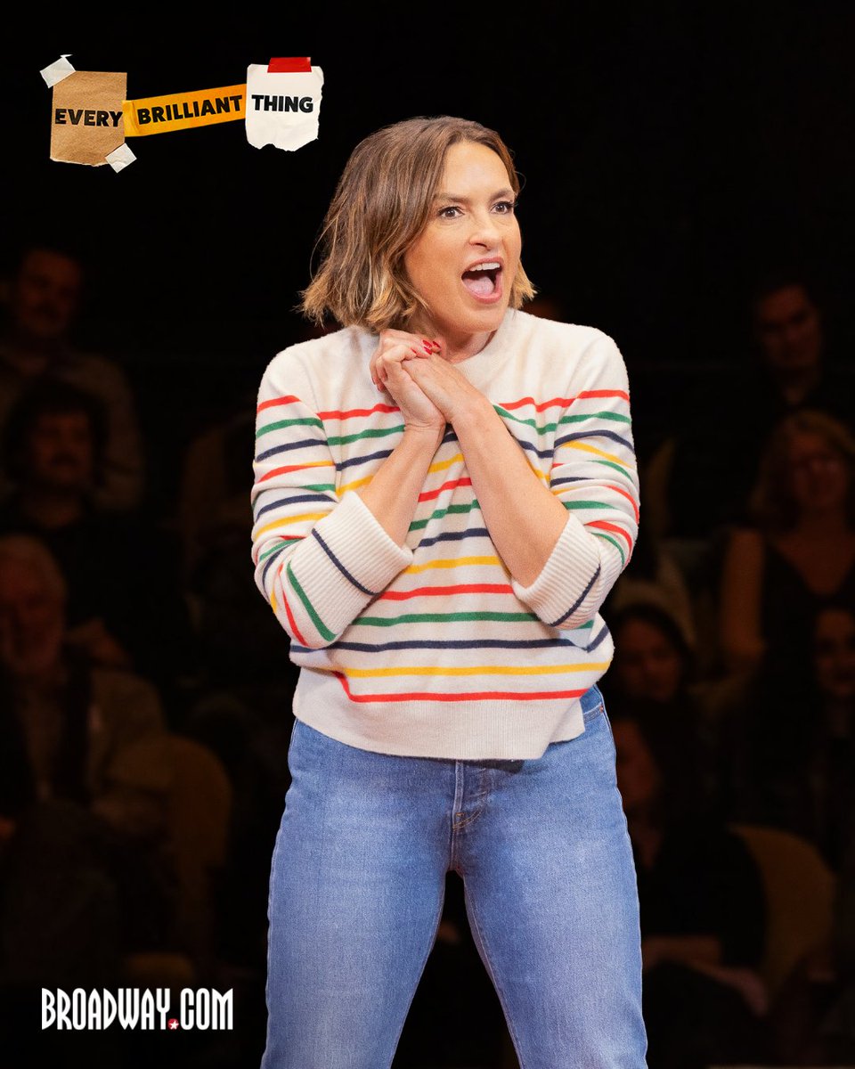 broadwaycom's tweet photo. Mariska Hargitay makes her Broadway debut in EVERY BRILLIANT THING! New production photos of her solo performance.

See her in the Tony-nominated production now until July 5: https://t.co/NjsKXvyoeW

📸: Matthew Murphy

#broadway #mariskahargitay https://t.co/diOPkUzjJE