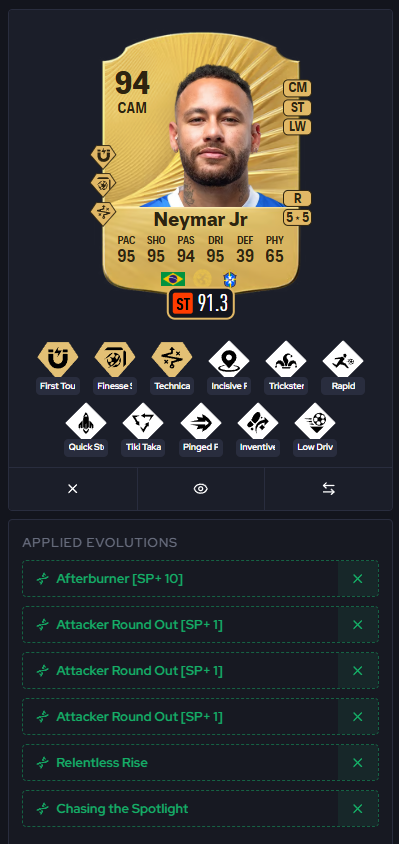 JamieEAFC's tweet photo. 🚨 For me the 3 BEST options for Neymar rn

All give BIG Stamina boosts

The Evo with Finesse+/Low Driven+ gives 99 Jumping, 99 Aggression aswell - I think this is best

I also included the other 2 cus some ppl might want Tech+ or Incisive+ instead

*Start with the Roles++ Evos https://t.co/xqATdEIQQD