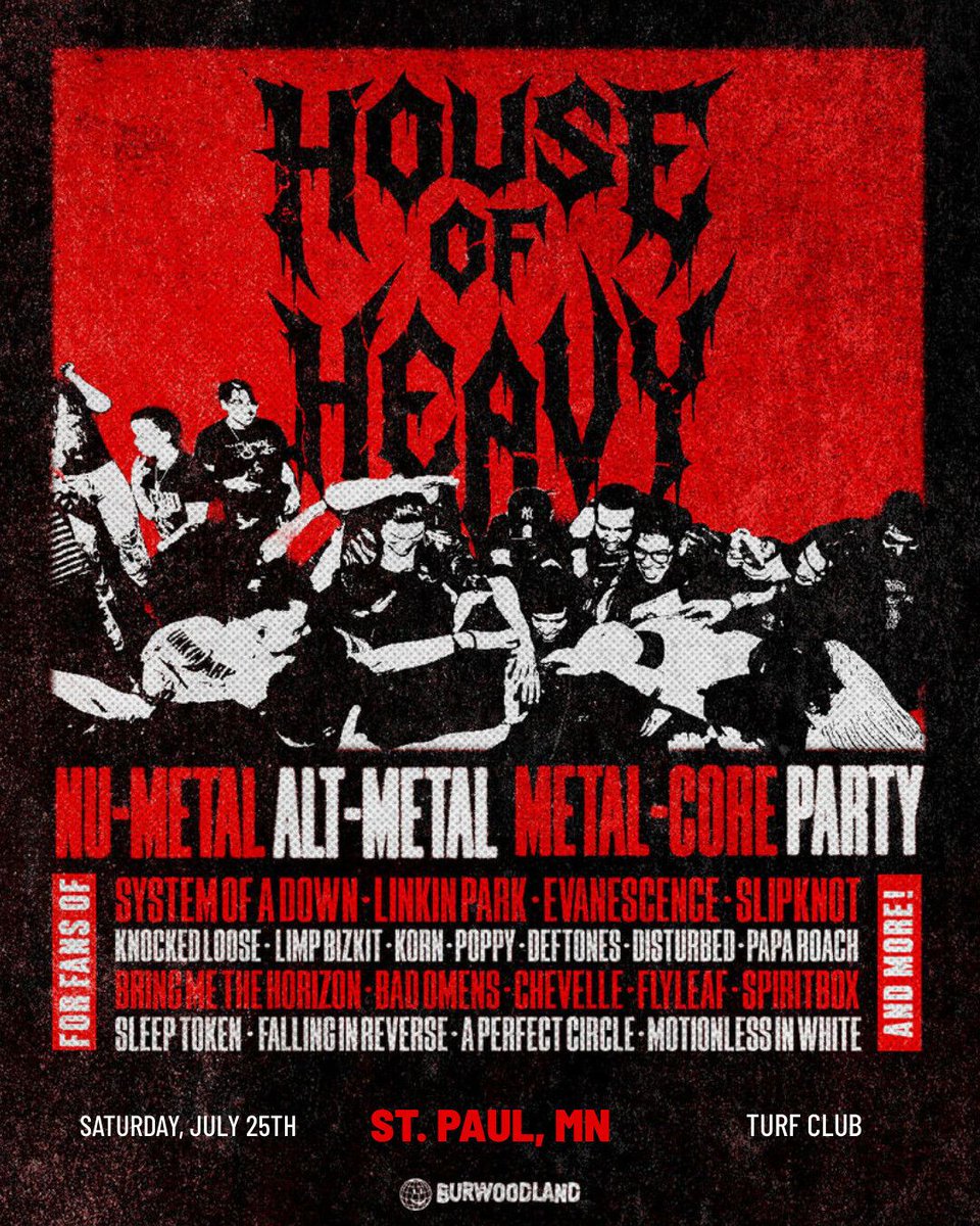 TurfClubMN's tweet photo. Just Announced: House of Heavy at the Turf Club on Saturday, July 25.

Tickets on sale now → https://t.co/cD7yNSpICA https://t.co/XOdmnkb5Y0