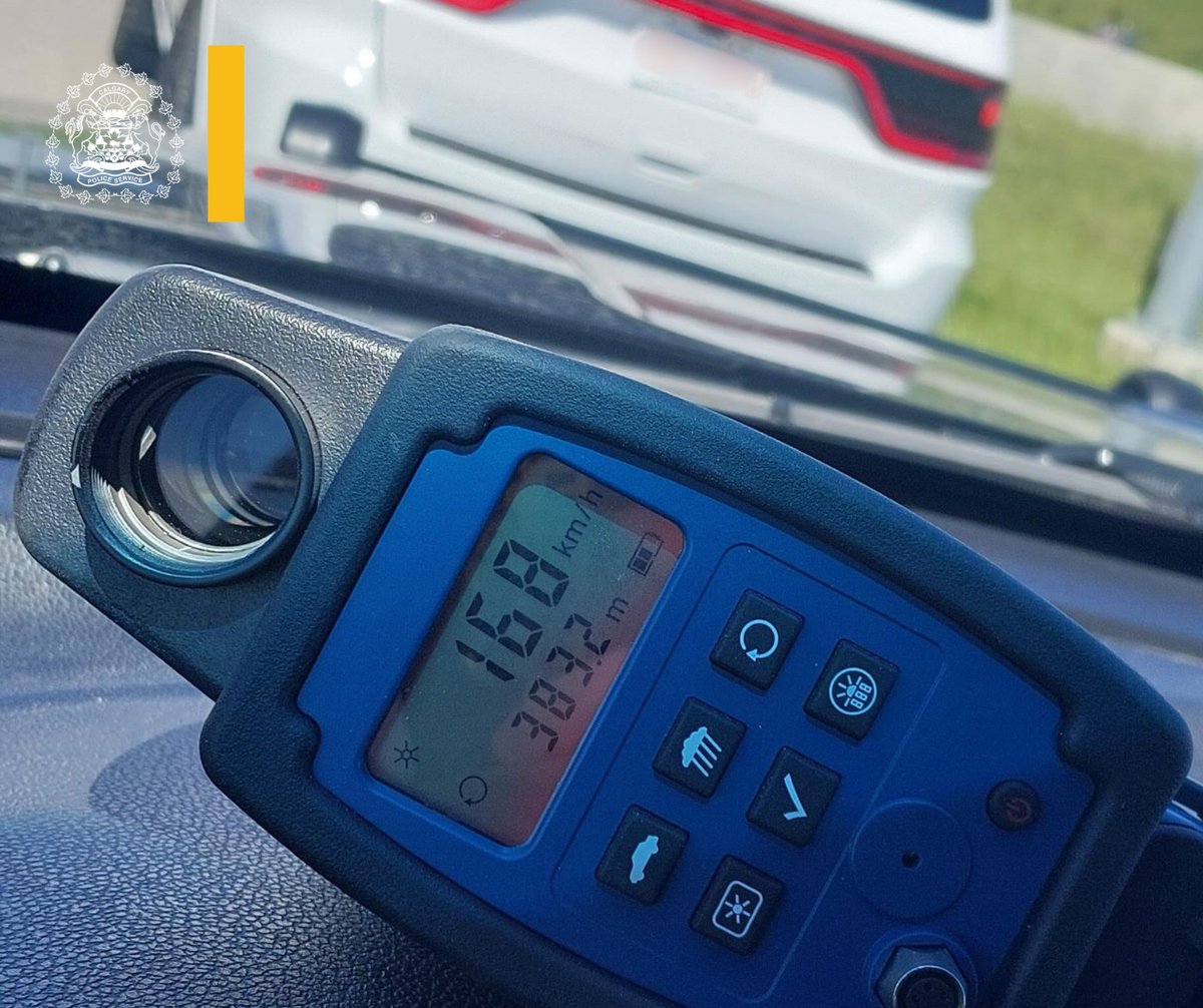 CalgaryPolice's tweet photo. In the afternoon of Sunday, June 7, 2026, officers pulled over a driver travelling 168 km/h in a 70 km/h zone through the airport tunnel.
 
🔴 Exceeding the speed limit by 51 km/h or more requires a mandatory court appearance.
 
⚠️ Speed limits are in place to keep everyone safe. Slow down & drive responsibly.

🔗 Join the Drive to Zero: https://t.co/C2BtR2fhC3