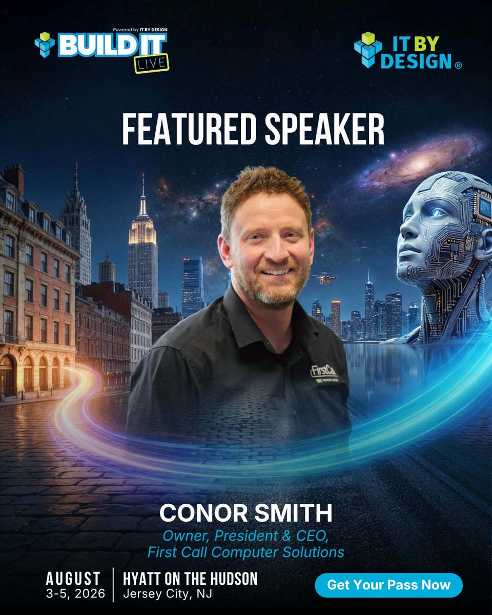 IT_BY_DESIGN's tweet photo. Growth rarely comes from marketing alone. It comes from operational consistency.
Conor Smith joins Build IT LIVE 2026. 25+ years building and scaling IT services organizations.
Aug 3-5 | Jersey City: https://t.co/OxP8df3tAI
#BuildITLIVE #MSPLeadership #MSPGrowth https://t.co/7VsHRWKk44
