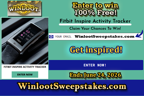 Winloot's tweet photo. ⌚Wear your inspiration on your wrist! Get 3 FREE daily entries for the chance to #win a FitBit Inspire Activity Tracker on 6-24-26!🏆

✔️Enter WinlootSweepstakes: https://t.co/EhUEOCPVLM
100% Free!🆓 https://t.co/mGxSpHZINA