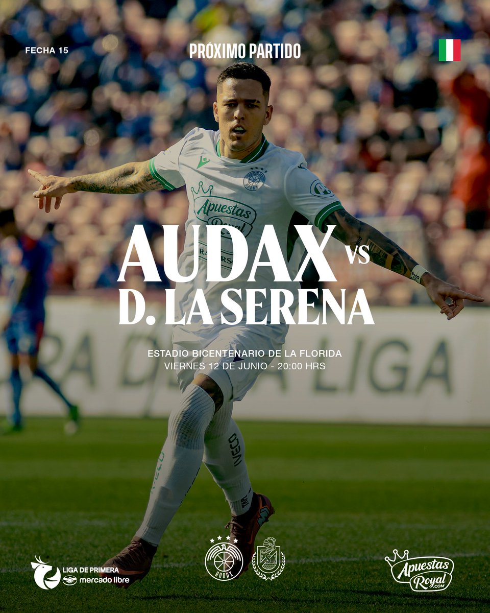 audaxitaliano's tweet photo. ¡En casa, todos juntos! 🤜🤛

Este viernes desafío clave en el Bicentenario de La Florida para cerrar la primera rueda de la Liga de Primera Mercado Libre 2026

¡Nos vemos, Famiglia! 💚

#ForzaAudax🇮🇹 https://t.co/Vyiz3BAoJK