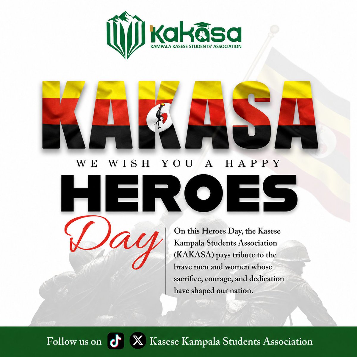 KAKASAug's tweet photo. We honors the courage, sacrifice, and patriotism of the men and women whose efforts have shaped our nation. May their legacy inspire us to serve our communities with dedication and integrity, .@KagutaMuseveni @KabbyangaB @WinnieKiiza @DrCWCBKiyonga @mkainerugaba 
#HeroesDayUg https://t.co/1DHlI6xoOy