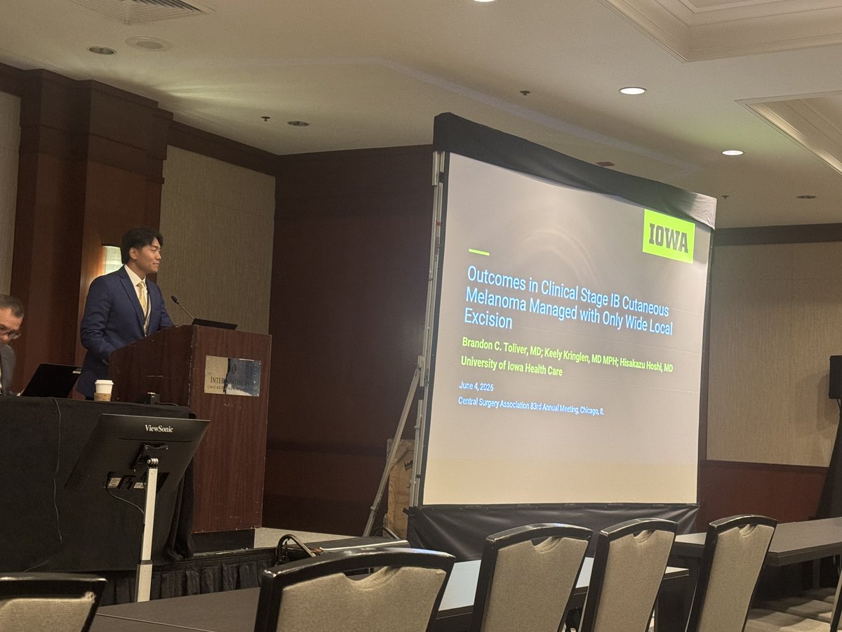 UIowa_Surgery's tweet photo. The Iowa Department of Surgery was well represented at #CSA2026 in Chicago.

Brandon Toliver presented with Dr. Hoshi, and Jeremy Chang presented with Dr. Howe and moderated a surgeon advocacy session.

Dr. Serkan presented; Dr. Aziz attended. https://t.co/4qazOQ2aop