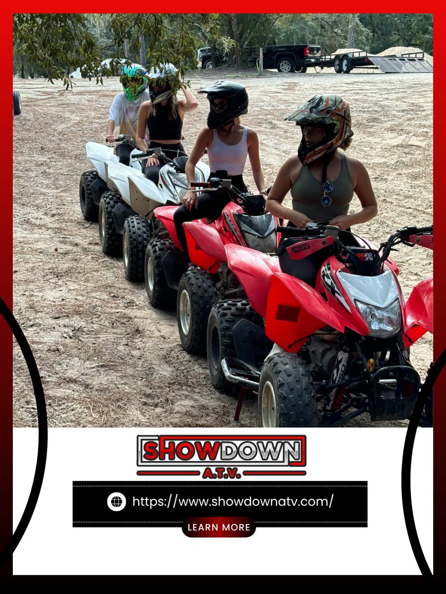 Showdownatv's tweet photo. Adventure begins the moment the engine starts, and the trail opens up. We offer ATV riding experiences designed for thrill-seekers and outdoor lovers. Call us at (863) 949-0496 to feel the rush on the trails. #ATVRiding #TrailRush #OutdoorEscape
https://t.co/Jf2pvQxUi8 https://t.co/ahngankc5f
