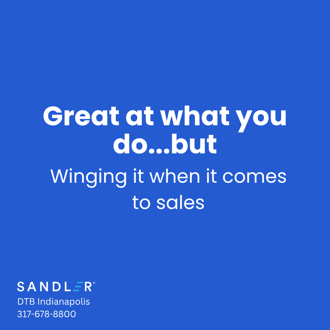 SandlerDTBIndy's tweet photo. Most business owners are incredible at what they do, and totally winging it when it comes to selling. It's not a talent problem. It's a process problem.
Ready for a clear, repeatable sales system? Let's talk 👇 https://t.co/LGshRJNmq8
#SalesProcess #Indy #Sandler #sandlerinindy https://t.co/u0ZV95pxkh
