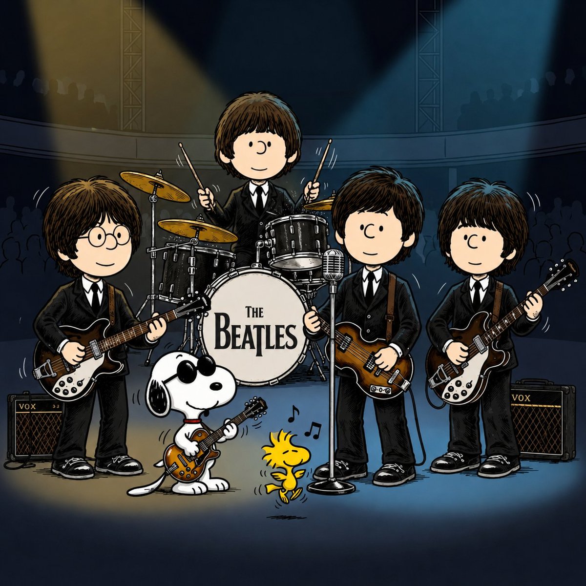 snoopyb047's tweet photo. The Beatles x snoopy https://t.co/rwt5j1lOIW