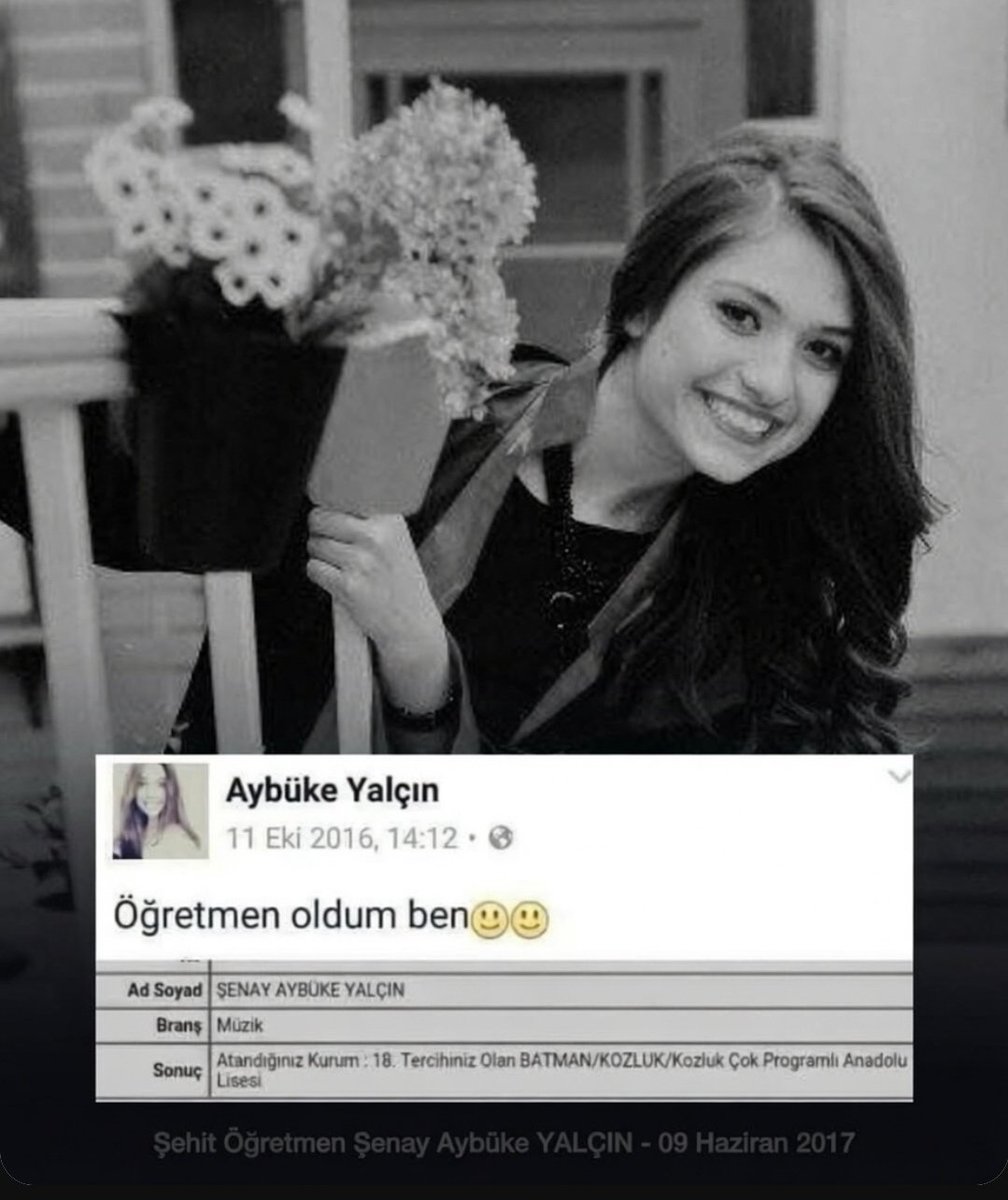 eylmdnr's tweet photo. Seni unutmadık, unutmayacağız güzel öğretmenim.

Ruhun şâd, mekanın cennet olsun. https://t.co/o0pJdyqNOv
