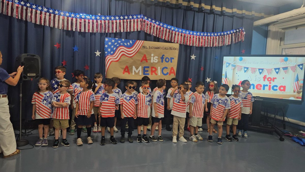 NA_Elementary's tweet photo. At Jefferson School, Mrs. Buchanan’s class, shared all they learned about the alphabet and America this year by putting on their first play “A is for America”.   Families and the school enjoyed their performances. https://t.co/QkDAya2d2a