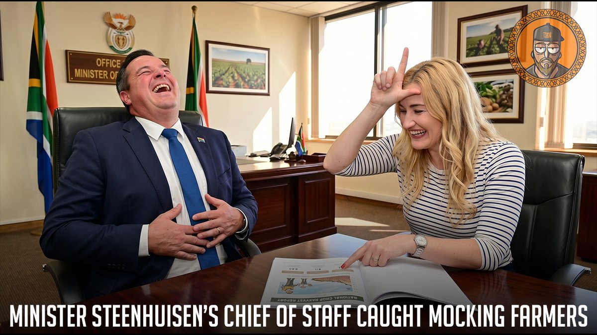 RenaldoGouws's tweet photo. John Steenhuisen's Chief of Staff, Jana Le Roux, was caught mocking farmers and making light of their concerns regarding the FMD Outbreak. If this is how they act on emails, imagine what they say behind closed doors. They have no sympathy for farmers during this devastating outbreak.

Video Link: https://t.co/blVtBTPah9