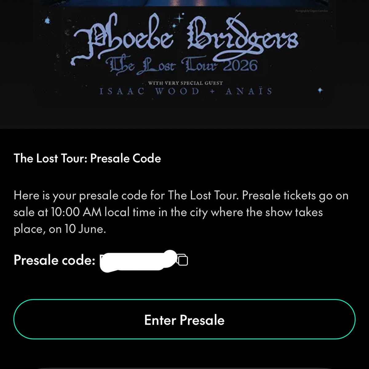 sourcebridgers's tweet photo. EUROPE! 🚨🤍
your presale codes are now available to view in your tour pass! to access presale tomorrow at 10 am local venue time, just click the ”enter presale” button and it will direct you forward! https://t.co/Mf5KSIiphR