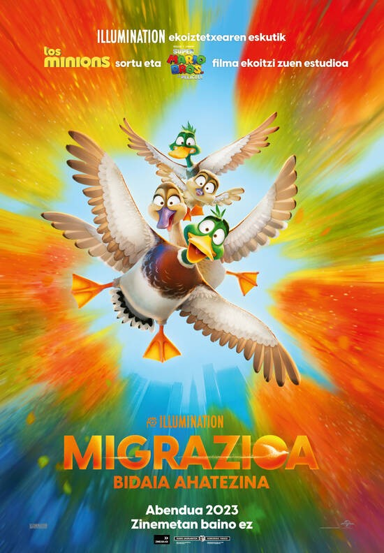 LafondLa52872's tweet photo. 2023ko abenduaren 22an, "Migrazioa, bidaia ahatezina" filmaren euskerazko bertsioa estreinatu zen EAEko zinema aretoetan, Zineuskadi, Gobernua eta Universal Pictures-en laguntzarekin.
Zoritxarrez, bikoizketa hau ez da sartu ez DVD ez Blu-ray formatuan. https://t.co/0a0CKvH8x7