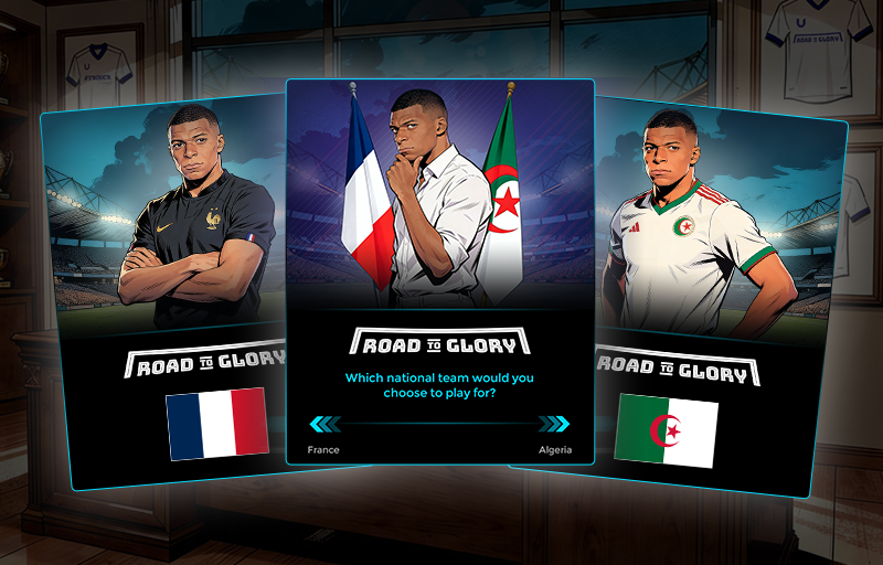 uplay_online's tweet photo. POV: You're Kylian Mbappé. Which national team would you have chosen to play for?

🇫🇷 France
🇩🇿 Algeria

WISHLIST Road To Glory now on Steam👇
https://t.co/TPE0pBhvgb

#EveryDecisionMatters #worldcup2026 #mbappe #France #Algeria https://t.co/SCYzXvoEIG