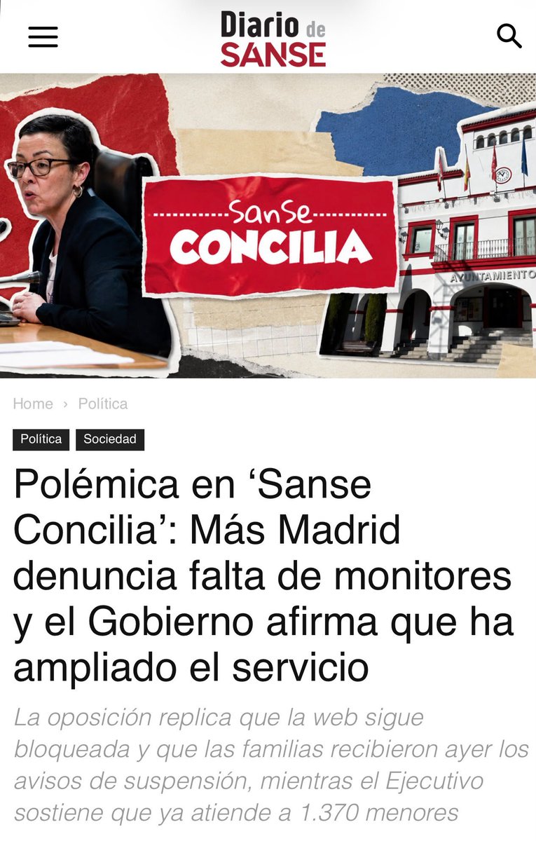 angelamillanro's tweet photo. Las familias de #Sanse merecen servicios públicos que estén a la altura de sus necesidades.

Junio llega todos los años.

Las necesidades de las familias también.

Por eso la falta de previsión no puede convertirse en la norma.

Seguiremos defendiendo una conciliación real y accesible para todas.

📰⬇️

https://t.co/XciXDFMYSS