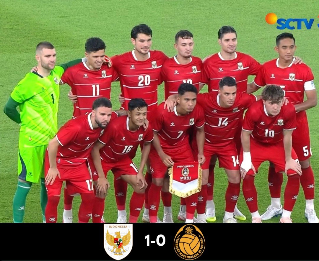 idn_abroad's tweet photo. Full Time 
Indonesia 1-0 Mozambique

Back to back win di FMD Juni. Gol tunggal Ole Romeny sekaligus gol ke 6 nya berseragam Garuda di dada menjadi pembeda. Hasil yang tentunya positif, cara permainan masih solid namun masih ada beberapa kesalahan minor yang harus diperbaiki kedepan.

Target Coach JH terpenuhi di match ini
- Menguasai bola ✅️
- 3 poin ✅️
- Clean Sheet ✅️