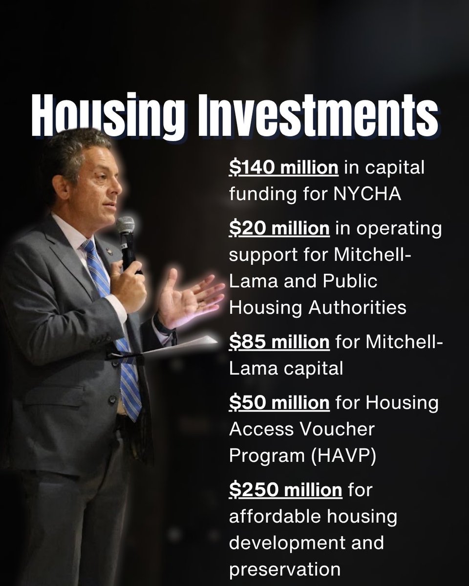 tonysimone's tweet photo. This years budget invested hundreds of millions in affordable housing across New York, including funding for NYCHA, Mitchell-Lama, rental assistance through HAVP, and affordable housing development and preservation to help more New Yorkers remain in and access stable housing. https://t.co/s6h6SY6qbG