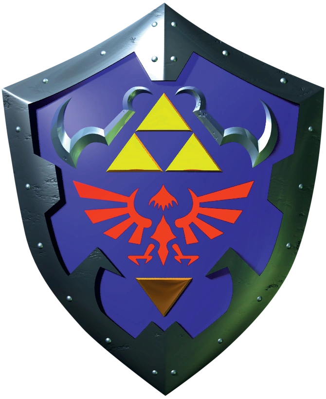 ZeldaLoreYT's tweet photo. The Hylian Shield from Ocarina of Time has been replaced by the updated design of the Hylian Shield from Skyward Sword and BOTW/TOTK. https://t.co/ddJpzm2pZb