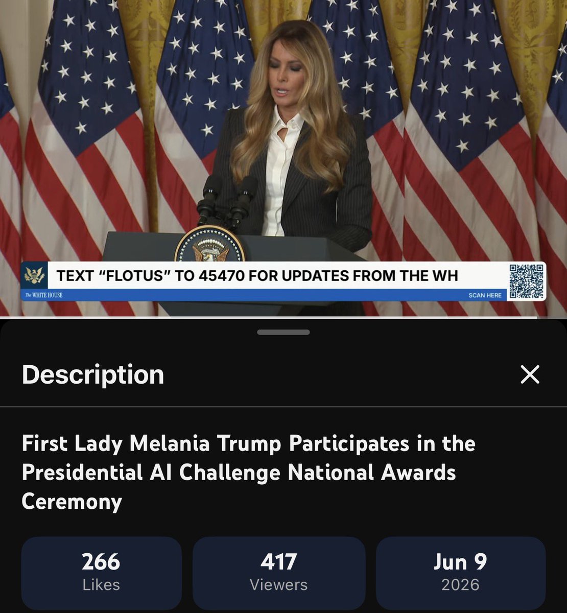Speedbump1986's tweet photo. We did just FINE without AI. I hope Melania Trump lives long enough to witness the HELL she is now praising these “contest winners” for. 20k more misled teenagers. https://t.co/en7gFPgJnr