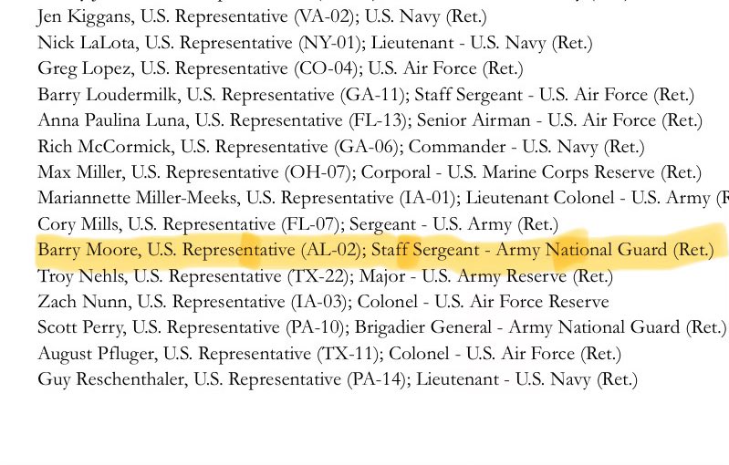 Stephen_Nix's tweet photo. @BMooreSenate Were you a Staff Sergeant or not? Because you signed this letter condemning Tim Walz for lying about his service and it seems as though you could be lying about yours. The DD214 will show what ranking you were. https://t.co/JTXB03UCiw