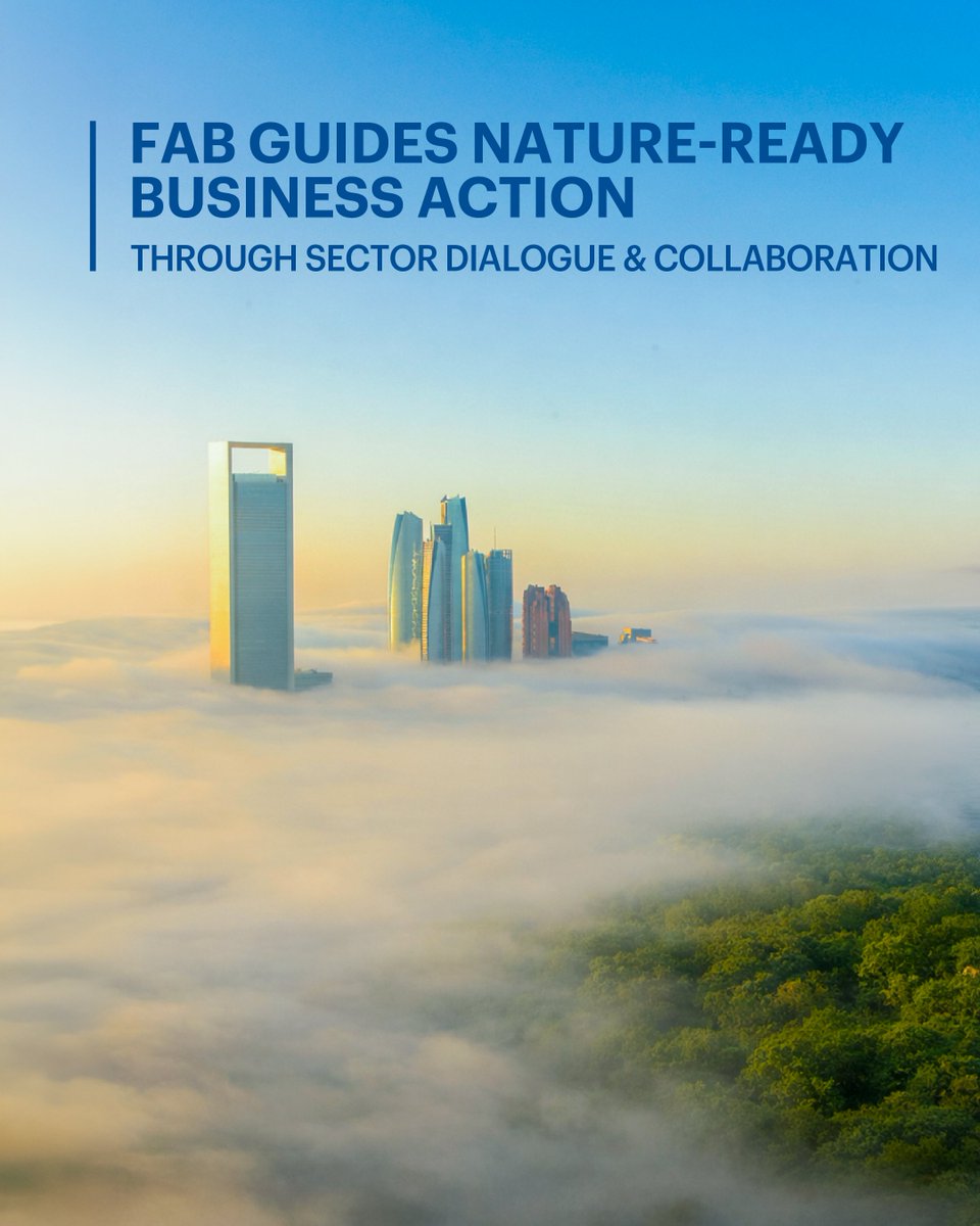 FABConnects's tweet photo. Nature is emerging as a material financial issue for businesses across the UAE with implications for asset values, supply chain continuity, insurance availability, and long-term growth.
FAB, in collaboration with ADSW (hosted by Masdar), the Global Climate Finance Centre (the Convenor of the UAE TNFD Working Group), and Roland Berger, developed the UAE Businesses Ready for Nature whitepaper, bringing together cross-sector perspectives on advancing the nature agenda.
The paper explores why the real challenge is not intent, but capability: helping organisations translate nature-related dependencies and impacts into meaningful financial, risk, and strategic decisions.

To learn more, download the report at: https://t.co/LXAhgrbuaF