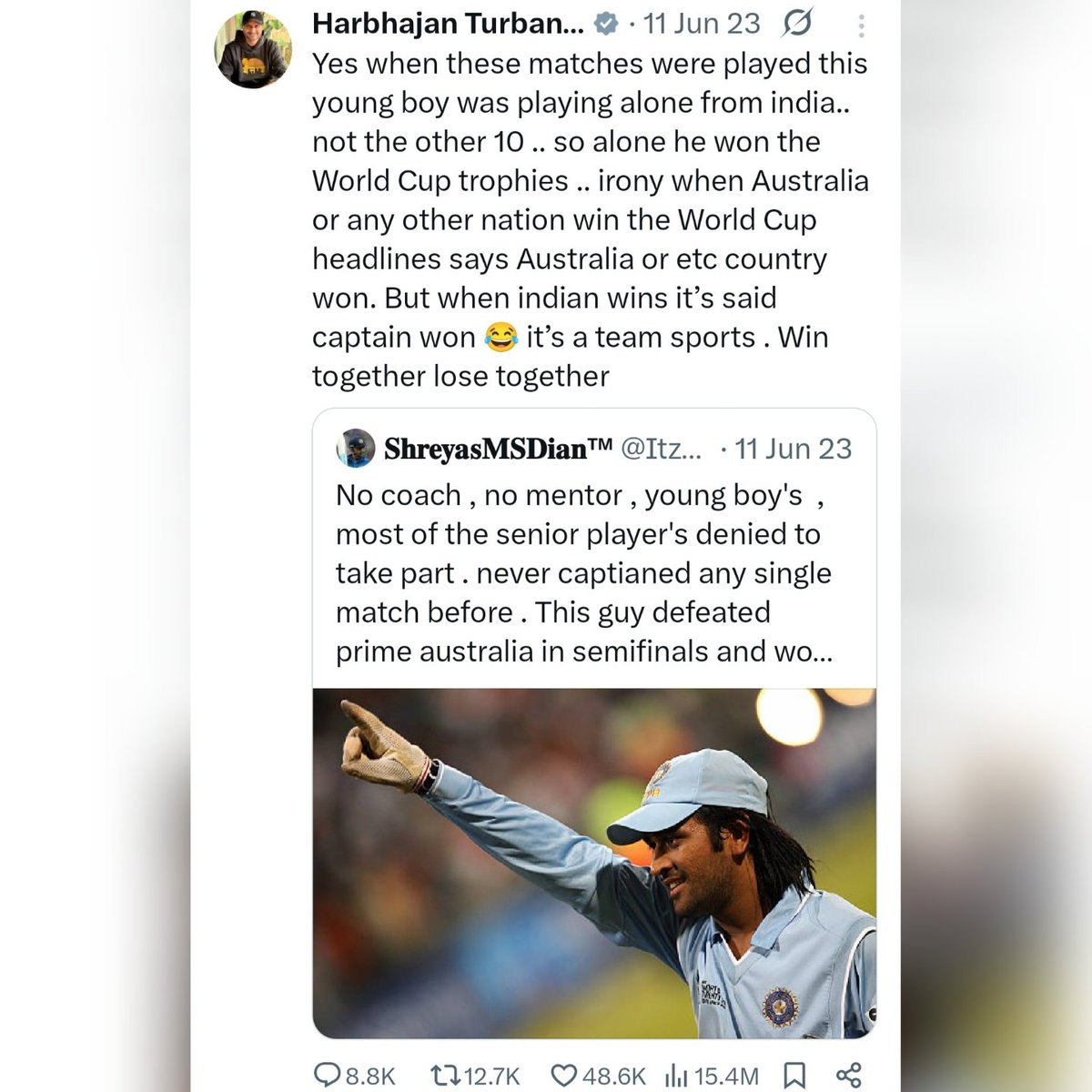 varunx18's tweet photo. Throwback to when Harbhajan Singh owned credit stealer fanclub https://t.co/Pi1LkpdyYc