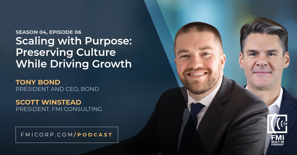 FMICorporation's tweet photo. Most construction firms talk about growth. Few talk about what it costs to scale without losing what made you worth scaling.

Tony Bond of @BONDcivilutil joins Scott Winstead to discuss preserving culture while driving growth.

🎧 Listen: https://t.co/0NO48aCMNI

#BuiltInPodcast https://t.co/on54r1Q8Oj