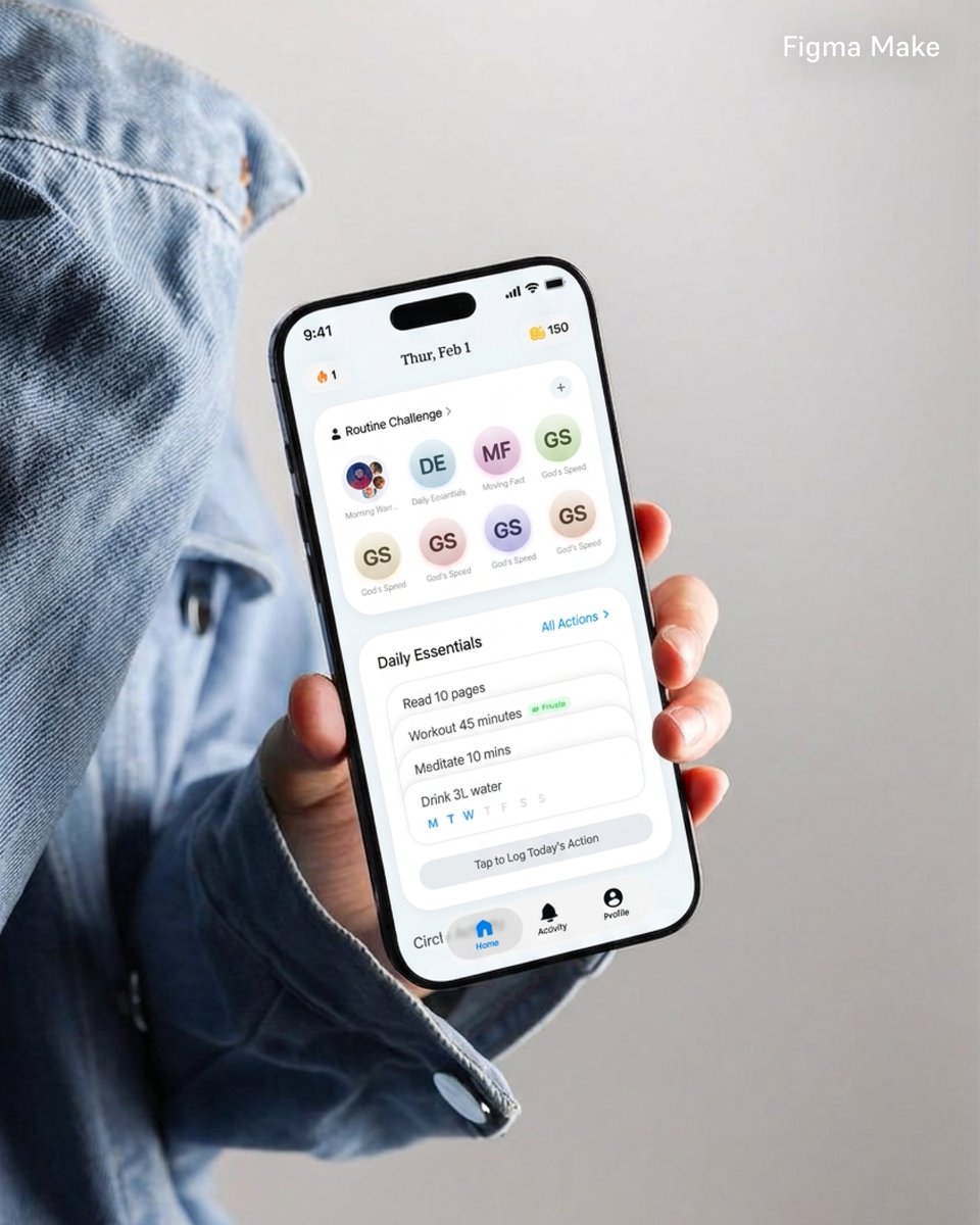 UIbyBiba's tweet photo. I have different Mockups here. Nobody asked, just saying!

1. Direct from Figma using the mockup studio plugin on Figma
2. Figma Make: Gave it an inspo, the design, and asked it to place the image on the mockup
3. Chat GPT: Same as the prompt for Figma Make
4. Meta AI: Asked it to enhance what Figma make generated.