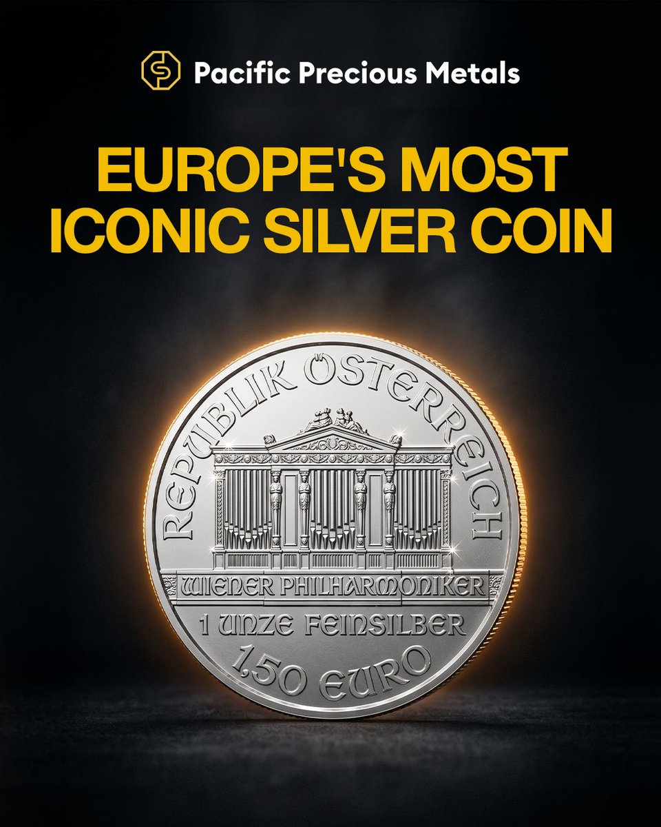 PacPrecMetal's tweet photo. Popular ≠ premium. The Vienna Philharmonic is both.

.999 fine silver. Legal tender. Struck by one of Europe's oldest mints. A design collectors and investors both want to own.

If your silver portfolio needs a coin that holds its value and its story, this is it.

Available now at Pacific Precious Metals. Link in bio.

#SilverCoins #ViennaPhilharmonic #SilverBullion #SilverInvesting #PacificPreciousMetals #BullionDealer #SilverStacker