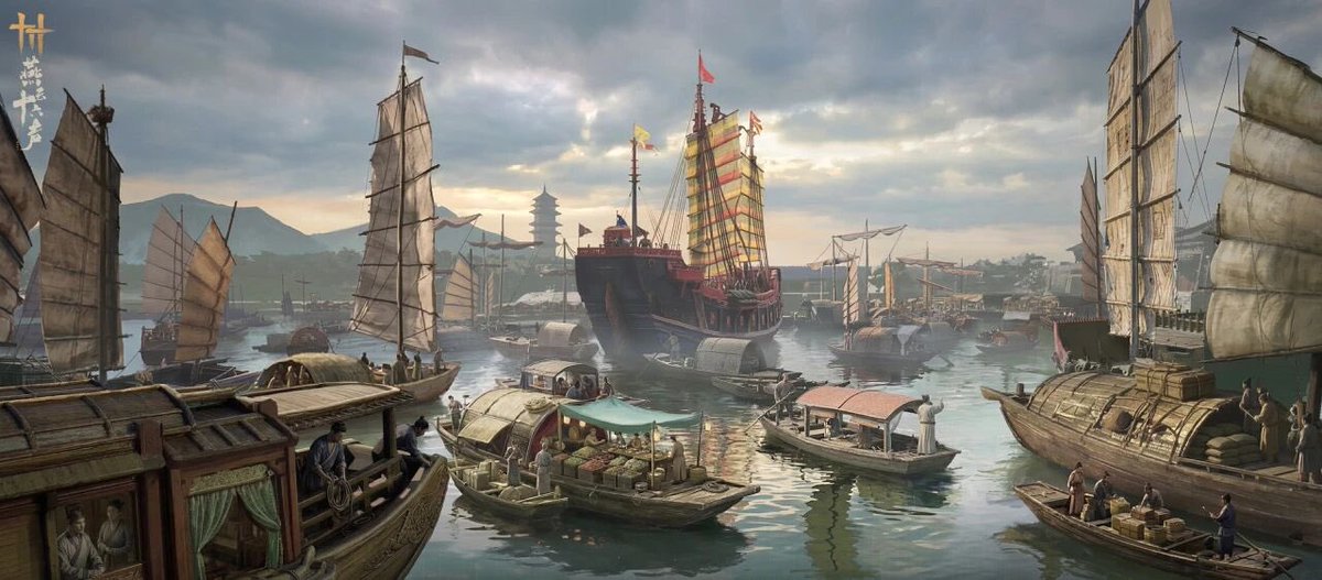 zhiyuens's tweet photo. Teasers about the new region on the chinese server: 

Hangzhou City covers an area of ​​over 1 million square meters and features 12 distinctive large areas, inhabited by more than 15,000 NPCs, and 500 boats of over ten different types that crisscross the city day and night. Adjacent to the city lies a unique area spanning nearly 1.2 million square meters, West Lake. With over 50 unique gameplay features both inside and outside the city, it is expected to provide players with over 100 hours of exploration and adventure.