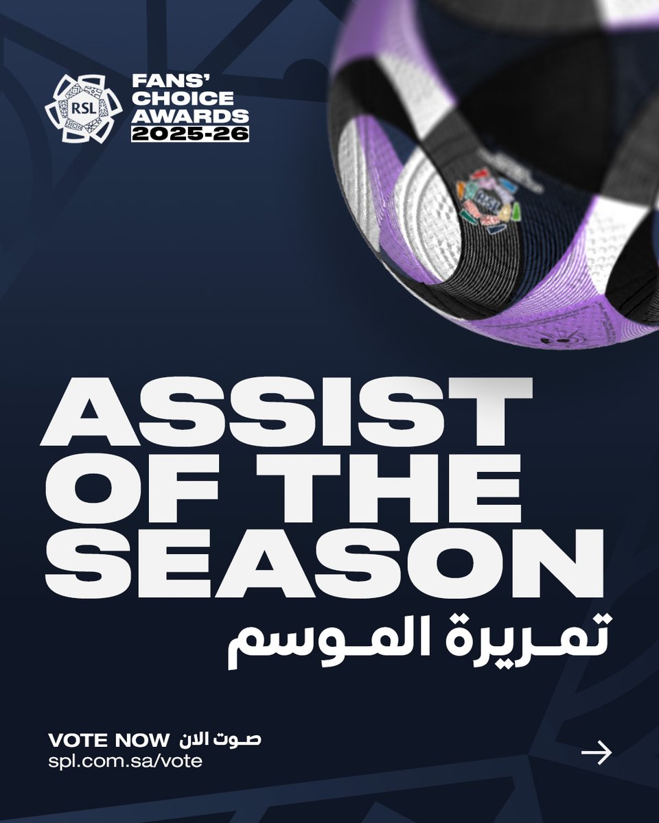 SPL's tweet photo. 34 تمريرة من 34 جولة 🅰️

صوّت الآن لأجمل تمريرة خلال الموسم الماضي من #دوري_روشن_السعودي 🗳️

🔗 https://t.co/xt7isqwiip https://t.co/C2h0mm4NMX