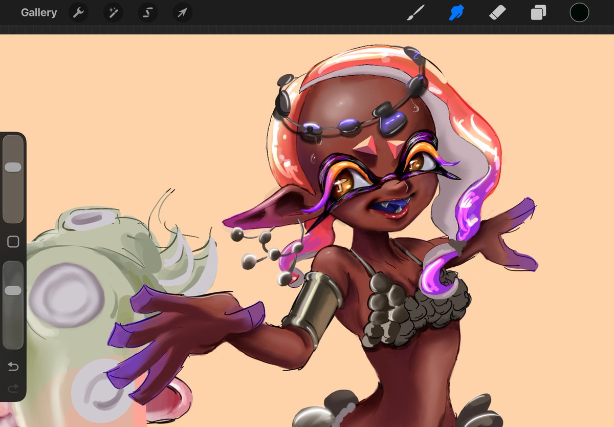 Vamp88889's tweet photo. New drawing I’m cooking up! I love how Frye is coming out so far.
#splatoonraiders #splatoonfanart #splatoon3 #deepcutsplatoon #Shiversplatoon #Fryesplatoon https://t.co/tkPQI4QByc