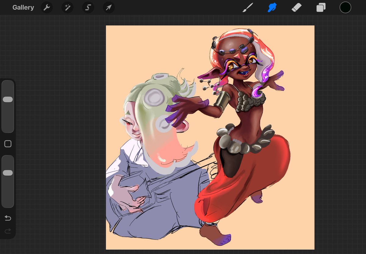 Vamp88889's tweet photo. New drawing I’m cooking up! I love how Frye is coming out so far.
#splatoonraiders #splatoonfanart #splatoon3 #deepcutsplatoon #Shiversplatoon #Fryesplatoon https://t.co/tkPQI4QByc