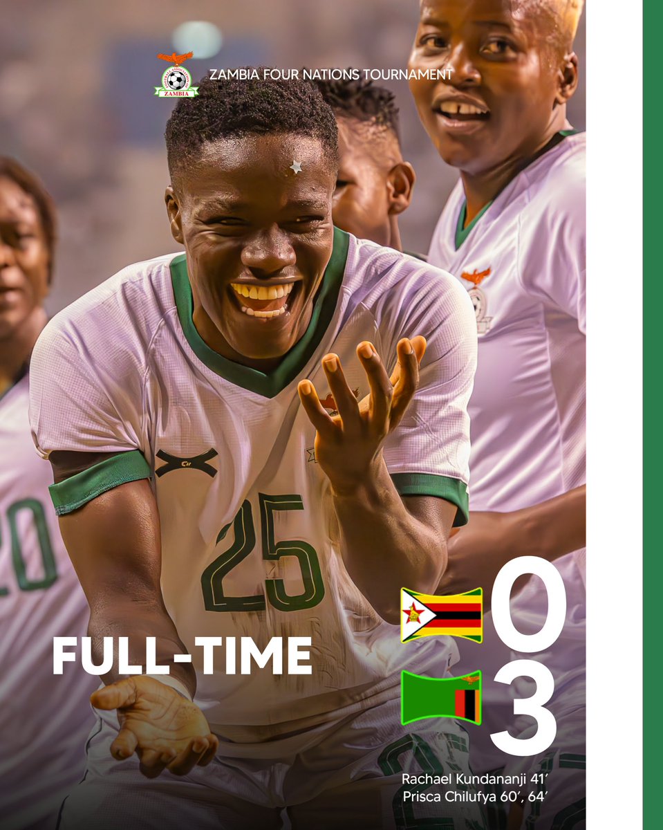 FAZFootball's tweet photo. COPPER QUEENS END THE 4-NATIONS TOURNAMENT WITH AN EMPHATIC WIN OVER THE MIGHTY WARRIORS OF ZIMBABWE! https://t.co/9beLHBIJIG