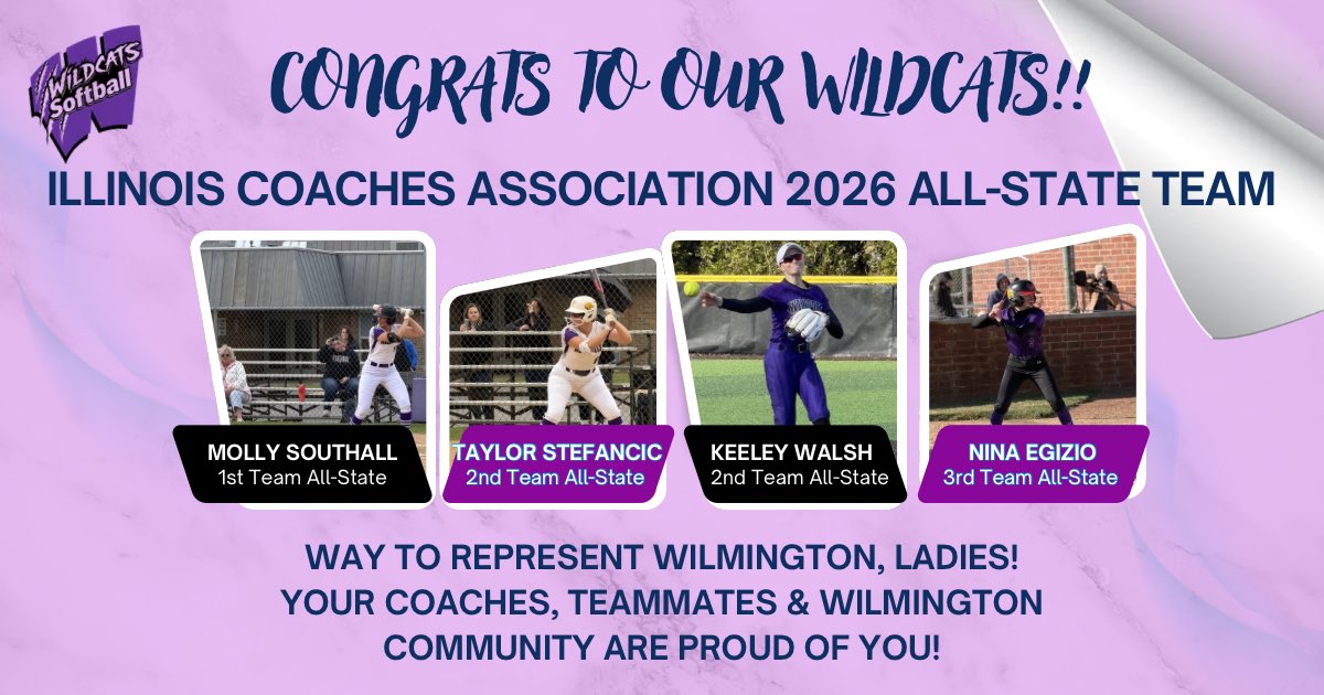WILDCATSSFTBL's tweet photo. Congrats to @MollySouthall , @tstefancic6 , @KeeleyWalsh05 &amp; @ninaegizio77 !! https://t.co/En3YuvsoxU