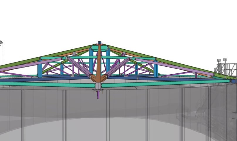 struccie's tweet photo. Digital Engineering Thru BIM
Steel connection design, Steel Detailing and Co-ordination by Struccie
Aeration Tank Cover
#structuralsteel #galvanized #boltedconnections #bim #structuraldesign #3dscan #wwtp #teklastructures #tekla #steeldetailer #struccie #pointcloud https://t.co/j2COLW095V