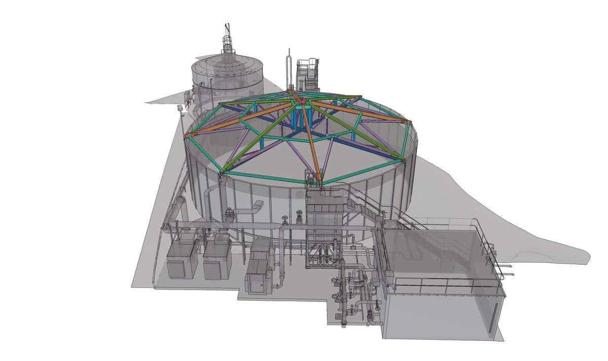 struccie's tweet photo. Digital Engineering Thru BIM
Steel connection design, Steel Detailing and Co-ordination by Struccie
Aeration Tank Cover
#structuralsteel #galvanized #boltedconnections #bim #structuraldesign #3dscan #wwtp #teklastructures #tekla #steeldetailer #struccie #pointcloud https://t.co/j2COLW095V