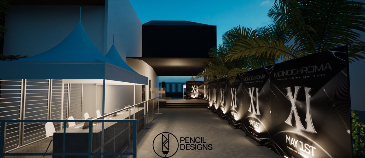 Pencildesigns_'s tweet photo. MONOCHROMA XI (May 2026) 

3D Designs for @Monochromalive_ by @pencildesigns_ Production Company 

Designer - @ogunwalepaulolusola 

Lights 
Stage 
Pro light
Set Design 
Design 
Branding 
Screen

#monochroma #ravesetup #pencildesigns #lightng_design #stagedesign https://t.co/Hx7VLKhrYj