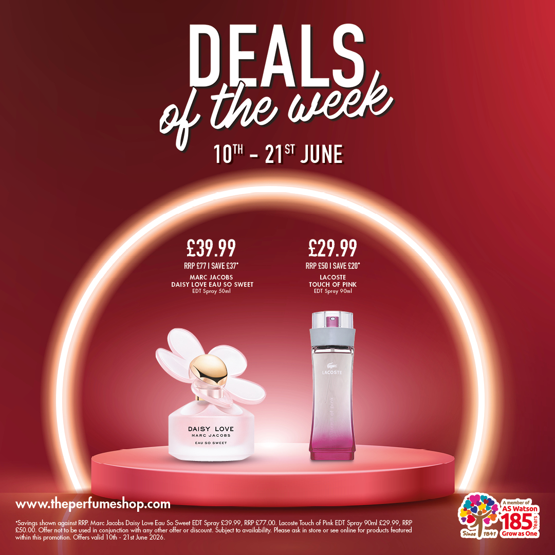 ClydeShopping's tweet photo. This weeks exclusive deals available for all customers at The Perfume Shop.
Visit us instore today.
#Spring2026 #theperfumeshop #tpssc
@theperfumeshop @TPS_Clydebank https://t.co/LMTYuWR3FT
