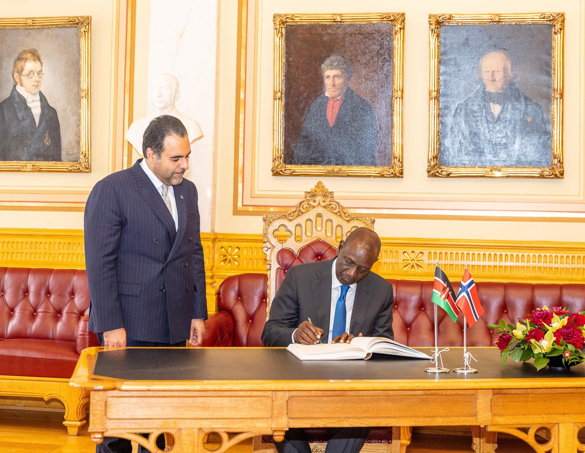 WilliamsRuto's tweet photo. Met the President of the Norwegian Parliament, Masud Gharahkhani, and discussed ways to further strengthen Kenya–Norway relations, deepen parliamentary cooperation, promote democratic governance and advance our shared development agenda.

We underscored the importance of parliamentary diplomacy in deepening bilateral relations and promoting mutual understanding between our peoples.

We also appreciated Norway’s support for regional peace and stability efforts in South Sudan, where Kenya continues to play a constructive role in promoting dialogue, reconciliation and sustainable peace.