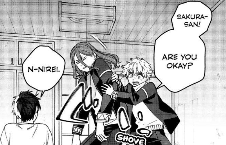 miyaoshis's tweet photo. the fact that nirei literally shoved sugishita who is a lot bigger than him so he can check on sakura #wb219 https://t.co/5VjsUXrqMn