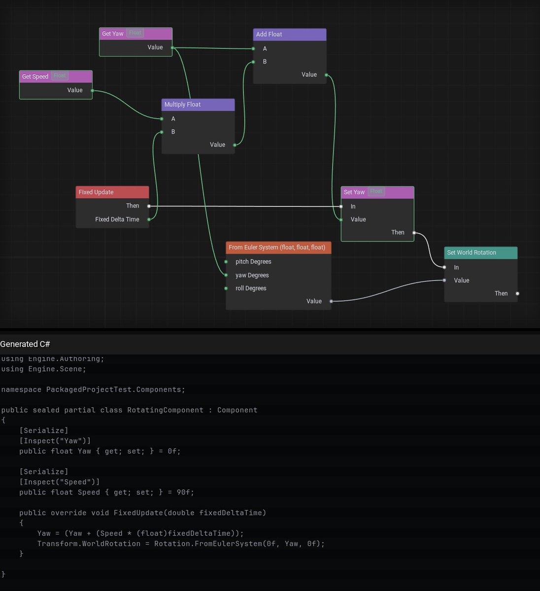 ozmant's tweet photo. Had some time to improve this, quite pleased how cleanly it maps to raw c# #gamedev https://t.co/5FmKbhOBAl