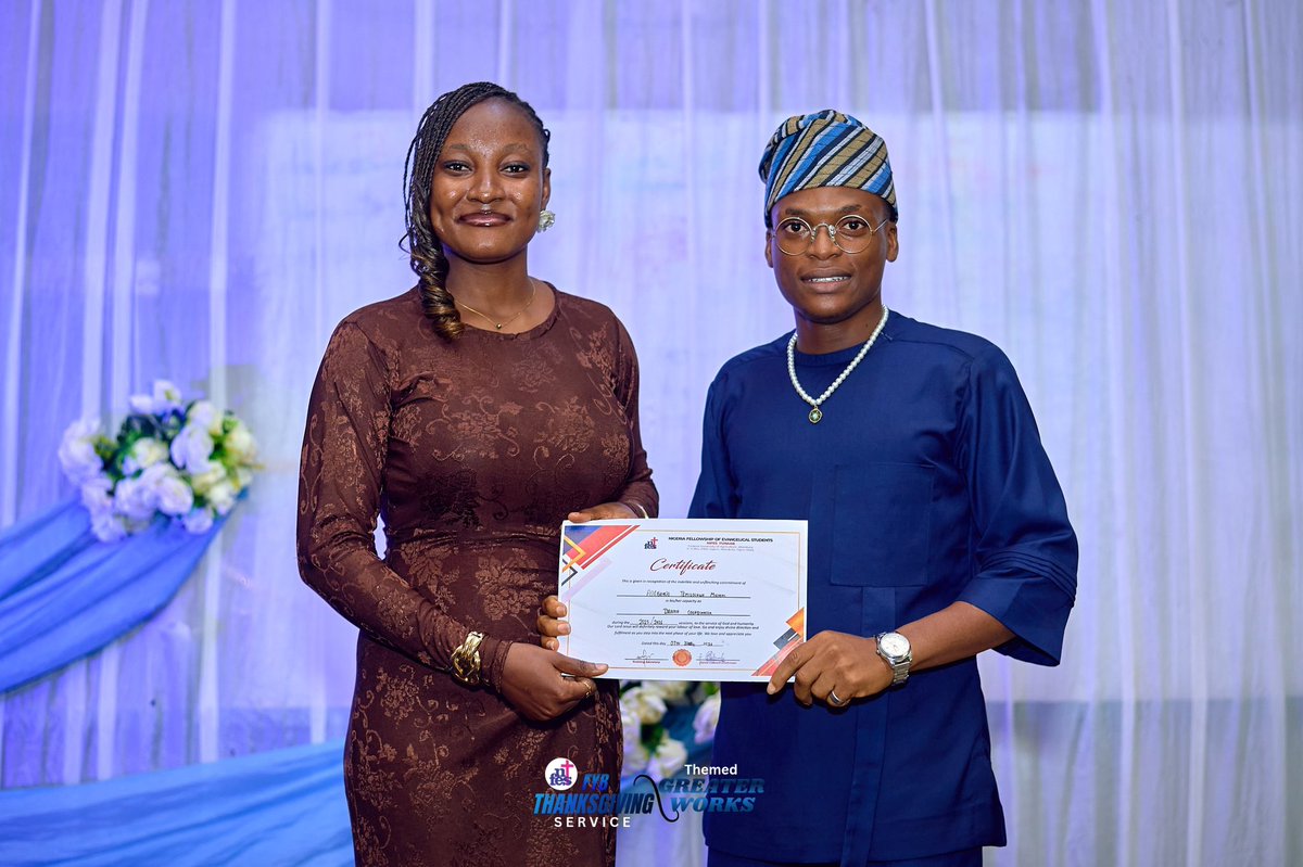 _Nifesfunaab's tweet photo. With hearts full of gratitude,
we celebrated and sent forth our beloved final year brethren.
As we presented them with their certificates during our Thanksgiving service. May the Lord go with you and prosper you in every new season! πβ¨
#FYB
#ThanksgivingService
#nifesfunnab https://t.co/YIjDB292A1