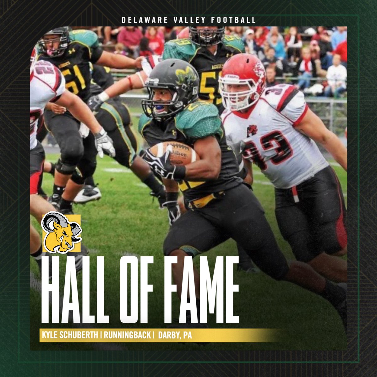 DVUfootball's tweet photo. Excited to have an all time great, Kyle Schuberth ’14, inducted into the DelVal Athletics Hall OF Fame!
2x First Team All-MAC Selection
2x https://t.co/T1KZs6K0gU All-Region Honoree
Team Captain
MAC Champion
NCAA Tournament Appearances
ECAC Champion
#DelValFootball #A4L https://t.co/tnP1OETSAl