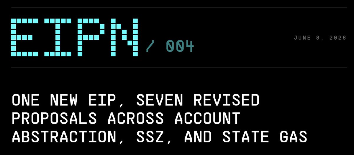 ethcforg's tweet photo. This weeks EIP roundup includes a number of changes to existing proposals as well as one newcomer.

Check it out
https://t.co/wqDxzw4uAS https://t.co/KhuEjH7qyl