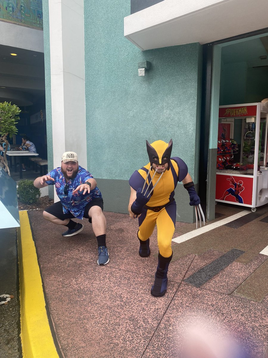 TheRealTomRyan1's tweet photo. Wolverine sees my spider-man shirt: “you know you got bugs crawling on you bub?”

Me: *knowing full well I gotta commit to the bit now.* https://t.co/bMBiMgXdXk