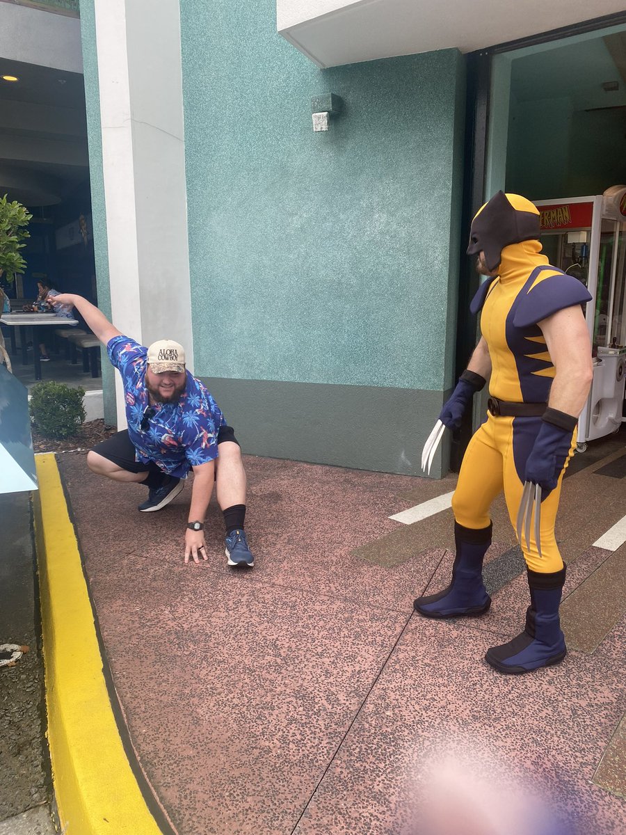 TheRealTomRyan1's tweet photo. Wolverine sees my spider-man shirt: “you know you got bugs crawling on you bub?”

Me: *knowing full well I gotta commit to the bit now.* https://t.co/bMBiMgXdXk
