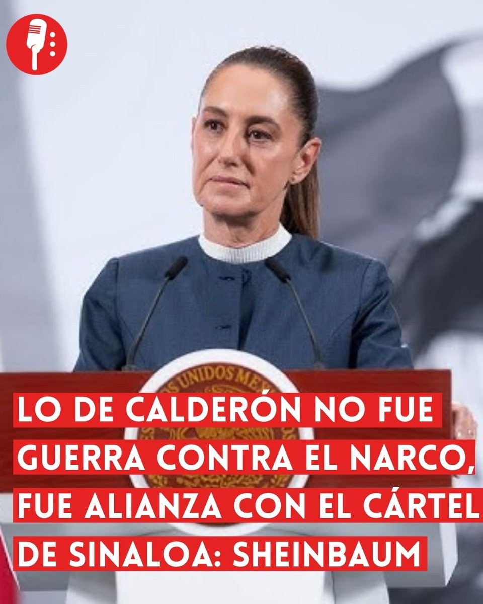 ReporterosMX_'s tweet photo. ⭕ OJO | SHEINBAUM REVIENTA NARRATIVA DE CALDERÓN: “NO FUE GUERRA CONTRA EL NARCO, FUE ALIANZA CON EL CÁRTEL DE SINALOA”

La presidenta Claudia Sheinbaum (@Claudiashein) mandó una dura crítica al gobierno de Felipe Calderón (@FelipeCalderon), al asegurar que la llamada “guerra contra el narcotráfico” en realidad estuvo marcada por una presunta colaboración entre autoridades federales y el Cártel de Sinaloa. https://t.co/k0cCWtwz7E